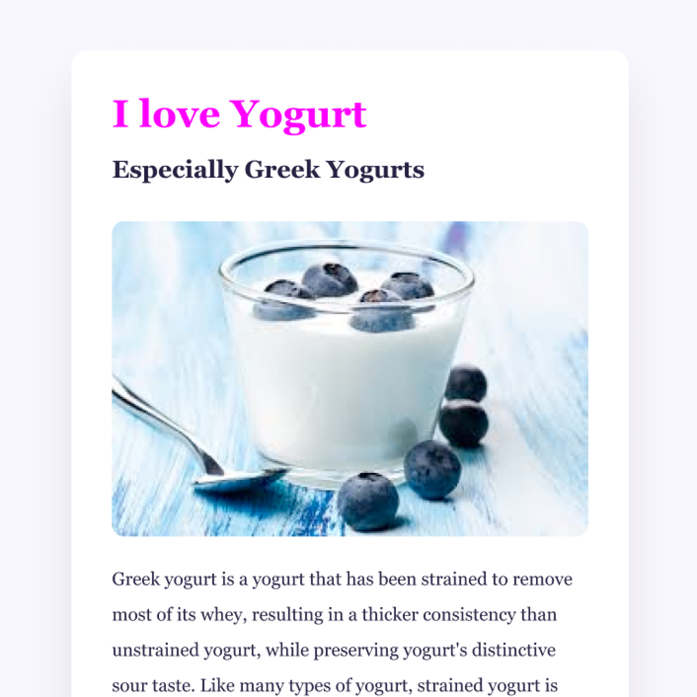 Screenshot of my yogurt project